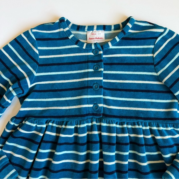 Hanna Andersson Velour Striped Dress 130cm - Picture 4 of 9